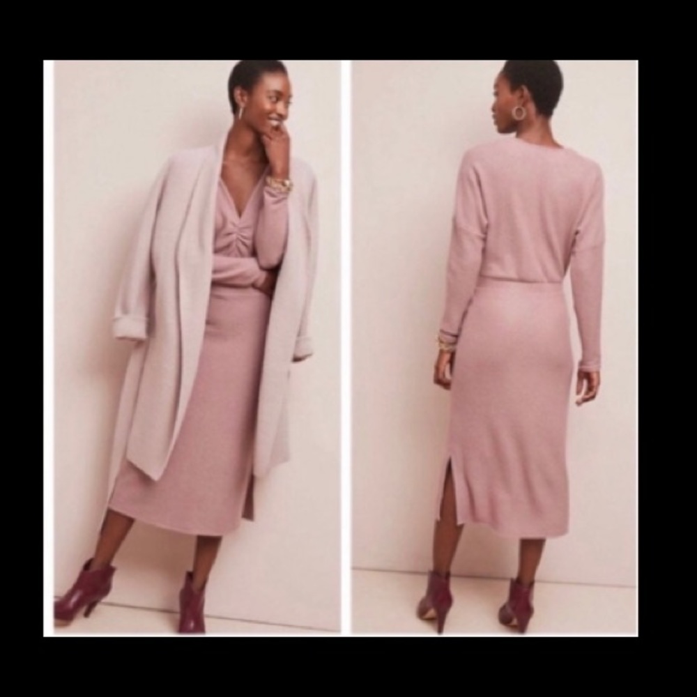 Anthropologie Eri+Ali Mauve Sweater Dress